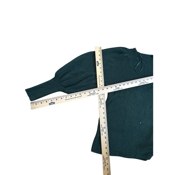 New 1. State Womens Textured Knit Puff Sleeve Blouse L - Picture 4 of 5